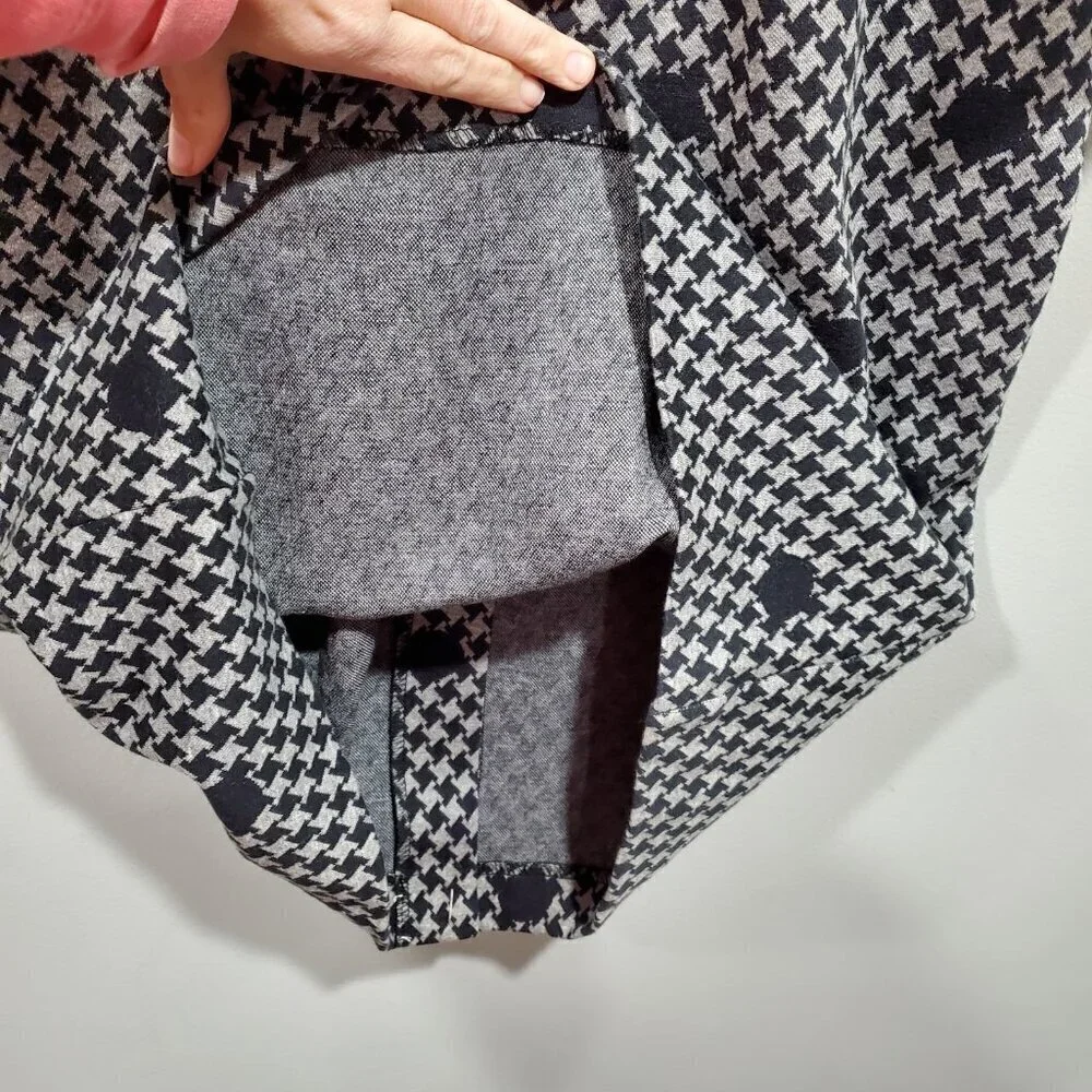 Talbots Womens Black Gray Polka Dot 3/4 Bell Sleeve Sheath Dress NWT Sz 6